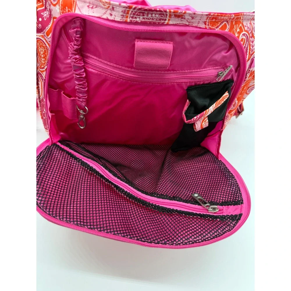 Ju-Ju-Be Be All‎ Pink Orange Paisley Messenger Diaper Bag with Changing Pad New
